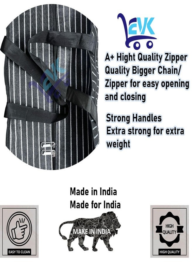 EVK حقيبة EVK متعددة الأغراض كبيرة جدًا بمقابض وسحاب، مصنوعة من قماش البوليستر المقاوم للرطوبة، حقيبة تخزين تحت السرير للملابس (55 × 60 × 30 سم) - أسود، مستطيلة (عبوة من قطعة واحدة) - Image 3